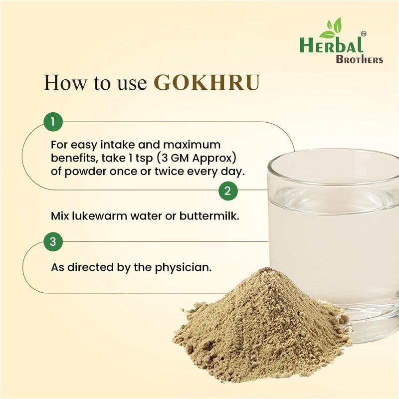 [Australia] - Organic Gokhru Powder | 100% Pure & Natural | Supports Kidney Health, Urinary Health & Vitality | Ayurvedic Herbal Supplement | 100 Gm Brown 1 