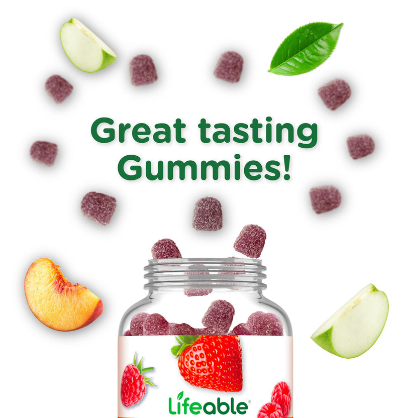Lifeable Sugar Free Elderberry Gummies with Vitamin C and Zinc | Great Tasting Sambucus Elderberry Immune Support Supplement | Kosher, Vegan, Non GMO Black Elderberry for Adults | 60 Gummies