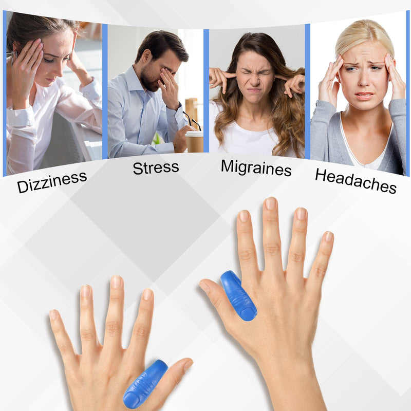 [Australia] - 8 Pcs Migraine Relief Clip Acupressure Hand Pressure Point Clip Headache Pressure Point Tool for Relaxation(Green, Blue) 