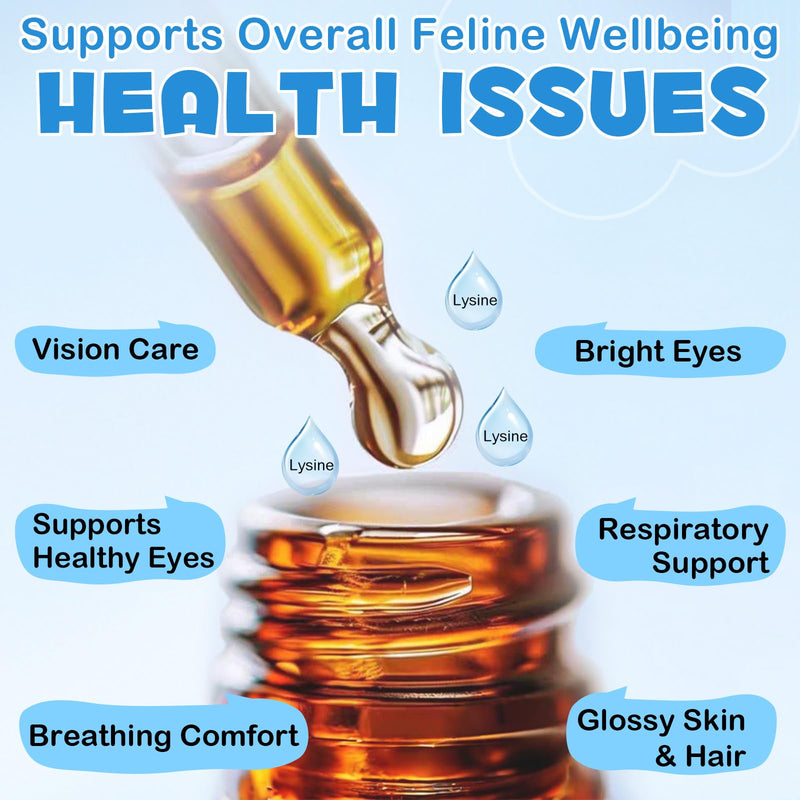 Lysine Supplement for Cats & Kittens – Daily L-Lysine Support for Immune & Overall Wellbeing – Easy-Mix Liquid Formula – Tasty & Gentle Nutritional Support – 60ml