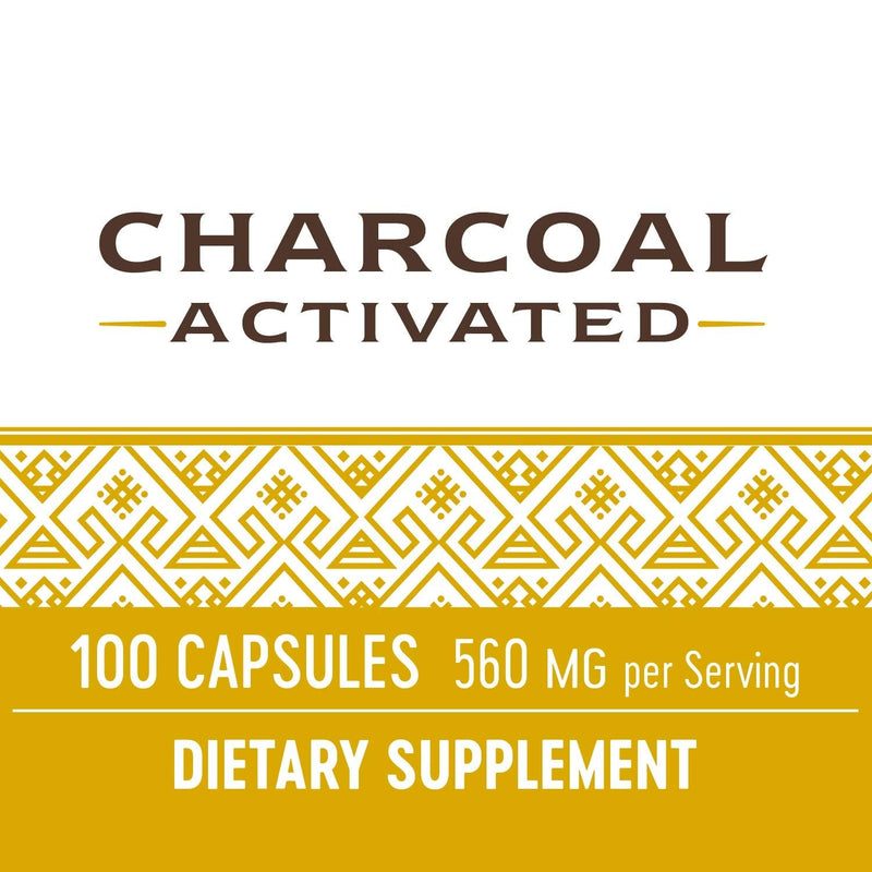 [Australia] - Nature's Way Activated Charcoal - Digestive Supplement - Active Charcoal Supplement - Binds Unwanted Materials & Gas in Digestive Tract* - Gluten Free - 100 Capsules, Pack of 2 