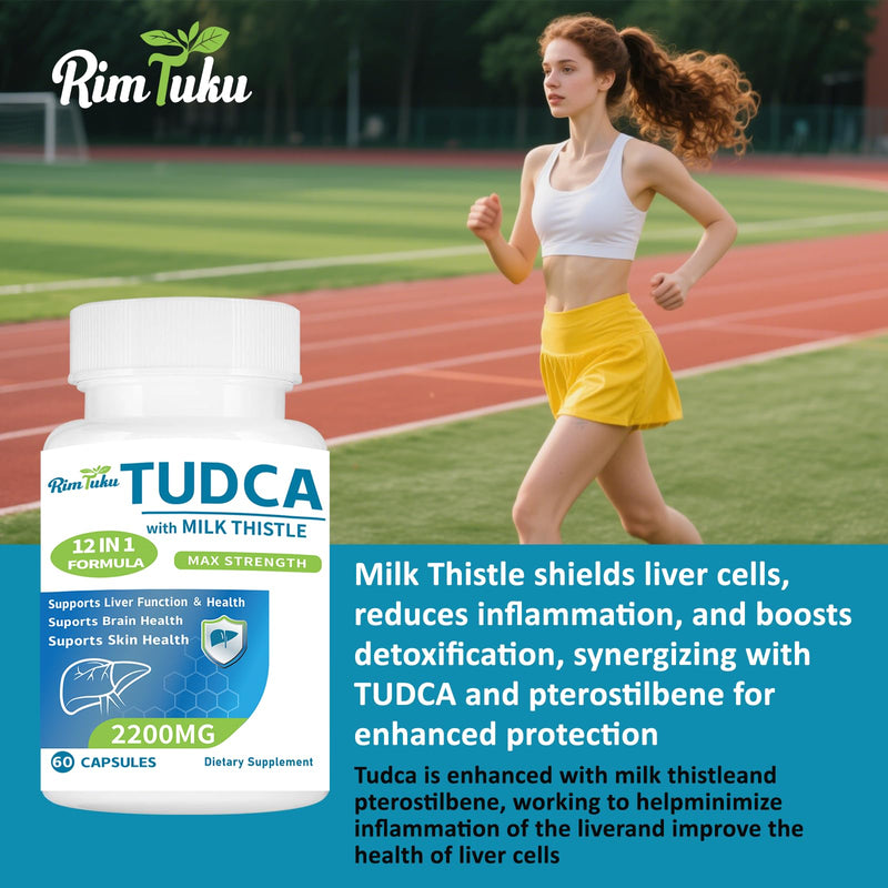 [Australia] - 2200MG TUDCA Supplement with Milk Thistle 12-in-1 Formula Liver Support, Bile Salts Supplement for Liver Cleanse & Detox, Bile Flow & Gallbladder Support 60 Capsules 60 Count (Pack of 1) 