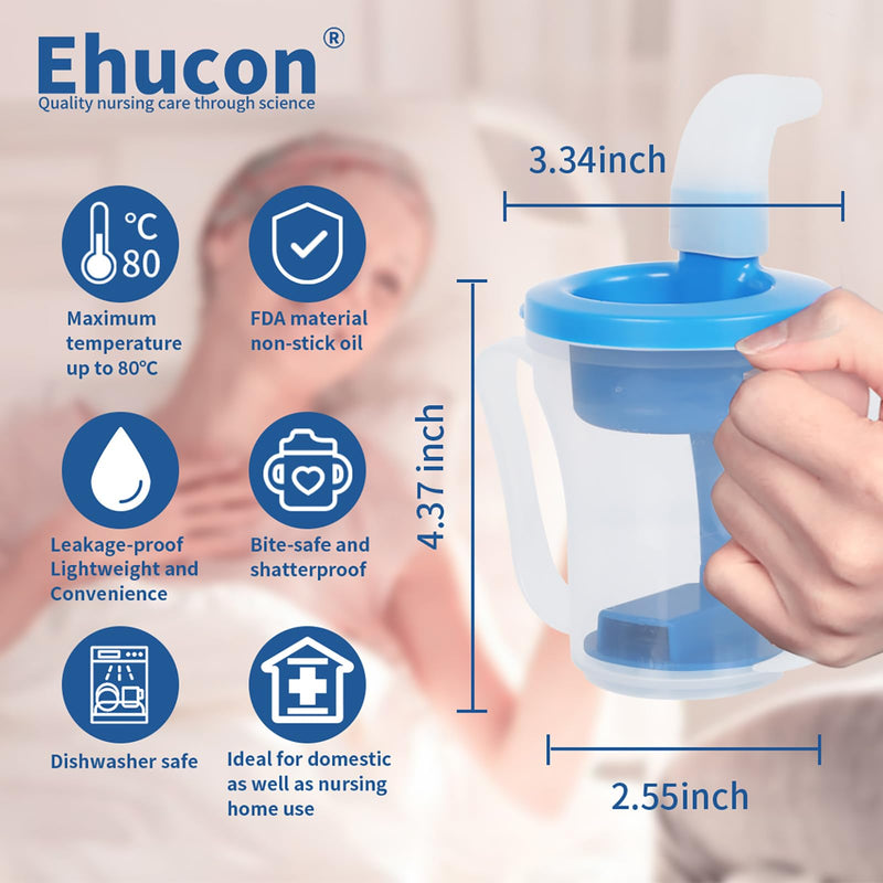 [Australia] - Dysphagia Regulating Drinking Cup for Swallowing and Disorders People,Dispenses 5cc or 10cc of Liquid Each Time,No Thickener is Used.Helps to Prevent Choking Blue 
