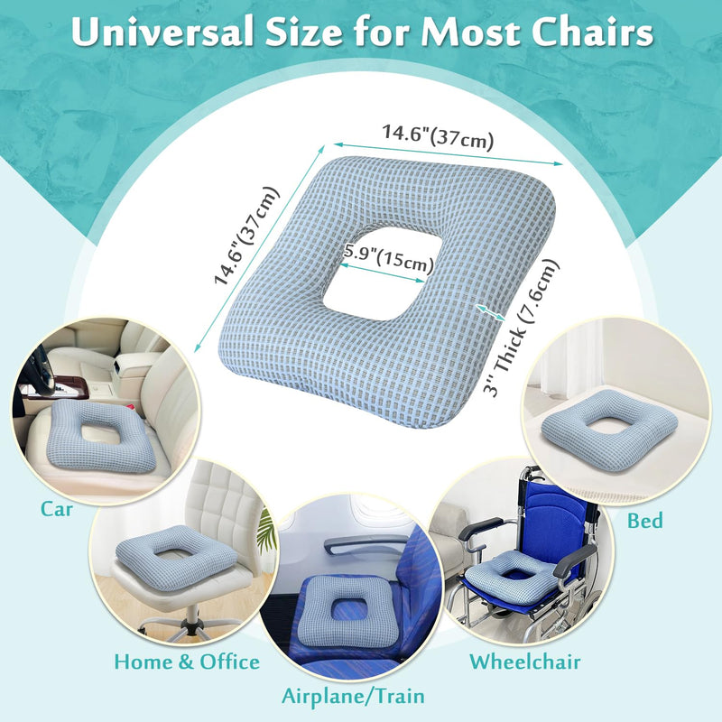 [Australia] - AOSSA Bed Sore Cushions for Butt Positioning Pillow Pressure Ulcer Cushion Medical Pressure Relief Sleeping Pillow After Surgery Positioner Wedge Turning Back Leg Coccyx Support Sitting Seat Cushion 