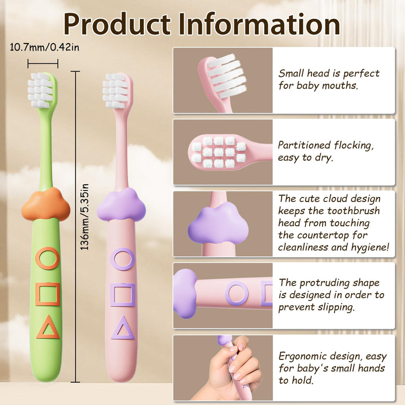[Australia] - Kids Toothbrushes 8 Pack,Soft Bristle Toothbrush for Toddlers 2-12 Years Old, Cute Multicolor Boys Girls Toothbrushes,Clean Kids Teeth Bristles Not Easy to Shed Little Clouds Toothbrush 