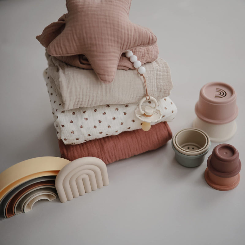 [Australia] - mushie Extra Soft Muslin Fitted Crib Sheet | 192 Thread Count | 28"x 52" (Fog) Fog 
