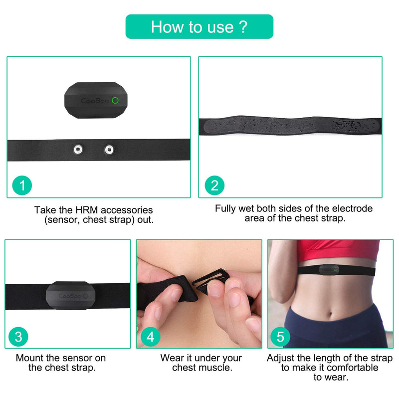 [Australia] - COOSPO Bluetooth Heart Rate Monitor Chest Strap H808S, ANT+ BLE HR Monitor Chest, HRM IP67 Waterproof, Use for Running Cycling Gym and Other Sports H808S Black 