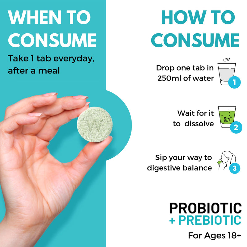 WELLBEING NUTRITION Daily Probiotic + Prebiotic| Plant Based |18 Billion CFU, 6 Strains for Men & Women with Organic Prebiotic Fiber for Digestion, Gut Health, Metabolism | 42 Effervescent Tabs 21 Count (Pack of 2)