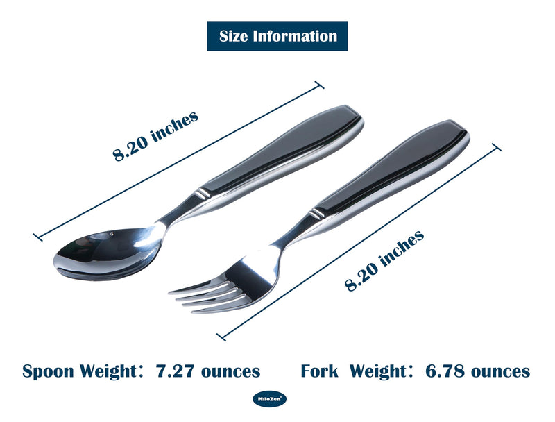[Australia] - Weighted Utensils for Hand Tremors, Adaptive flatware Stainless Steel Spoon and Fork Set for Elderly, Arthritis, Parkinson‚Äôs, Pack of 2 