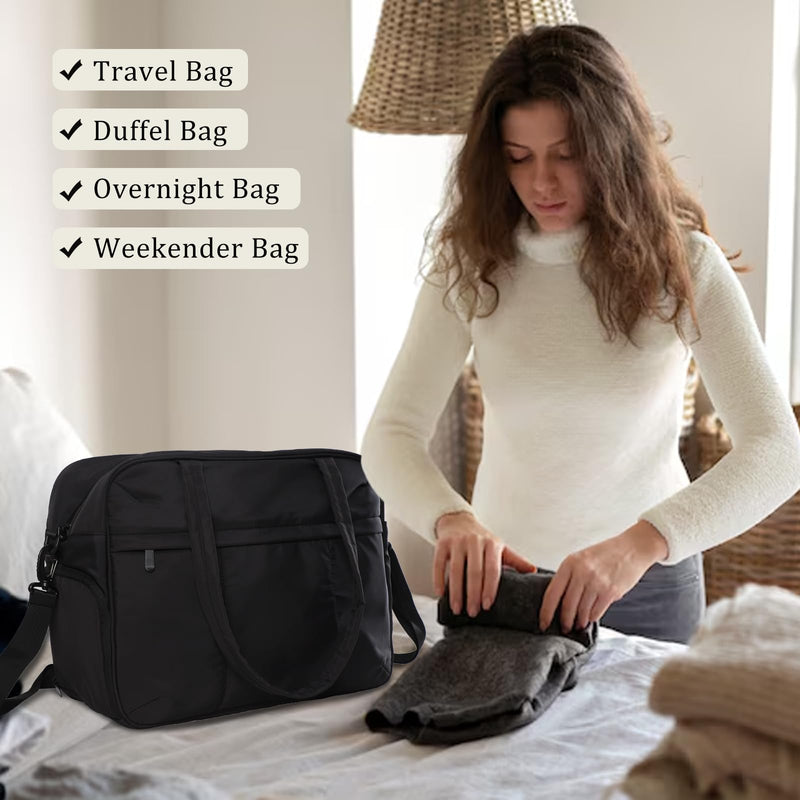 2-Pack Gym Bag for Women, Duffle Bag with Shoe Compartment