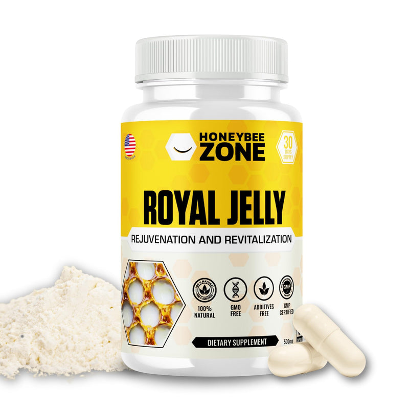 [Australia] - Royal Jelly Capsules ‚Äì 500 mg Energy, Glowing Skin and Brain Booster Supplement | Non-GMO, Gluten-Free, 60 Easy-to-Swallow Veggie Capsules 