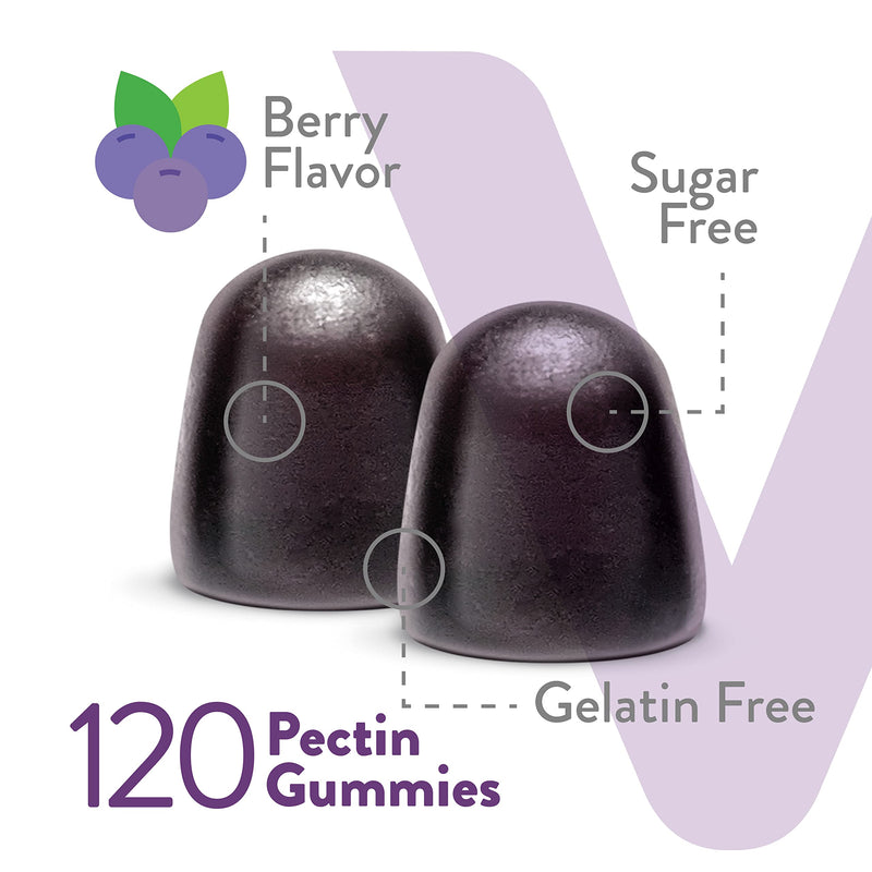 Viteey Sambucus Elderberry Gummies for Adults & Teens + Zinc & Vitamin C | Sugar Free - Immune Support & Booster Herbal Supplement - Vegan, Gluten Free, Gelatin Free, GMO Free, Chewable Berry Flavored 60 Count (Pack of 2)