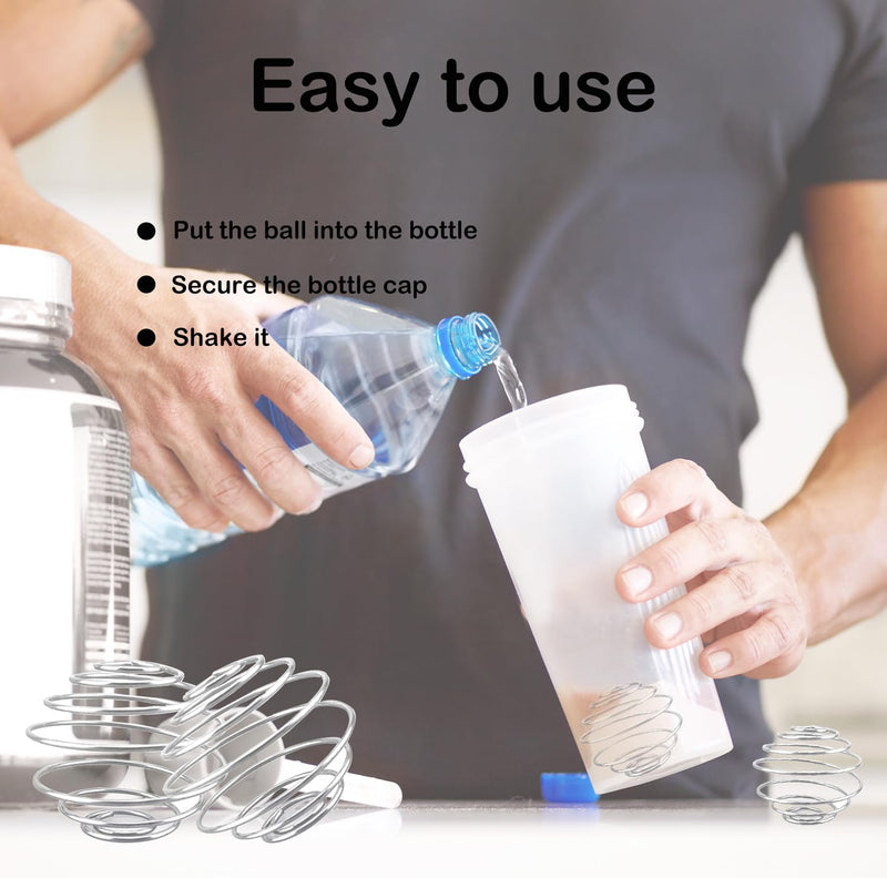 [Australia] - midgreyeye Pack of 4 Stainless Steel Shaker Ball Shaker Ball Protein Shake Protein Mixer Sport Fitness Shaker Protein Shaker for Protein Blended Drinks (stainless steel) (4.8 x 4.2 cm) 4.8 x 4.2 cm 
