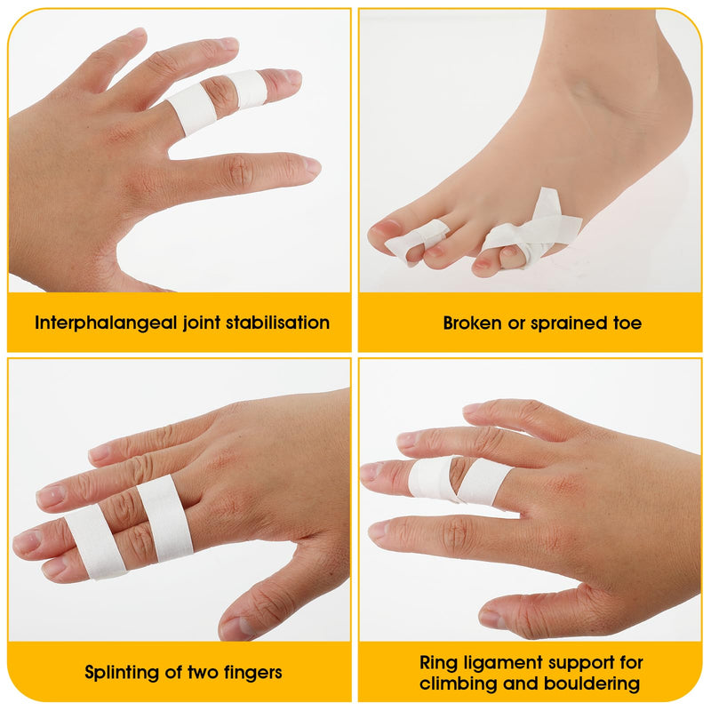 [Australia] - Finger Tape, White Extra Strong 0.6-Inch x 32-feet Athletic Tape for Fingers Feet Sweat Volleyball Finger Tape for Outdoor Sports Climbing Football (2) 2 Pcs 