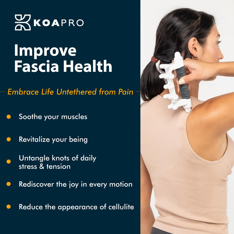 [Australia] - KOAPRO Facia Blaster Fascia Massage Tool for Myofascial Release - Manual Trigger Point and Deep Tissue Sore Muscle Relief, Holistic Fascia Health, Cellulite Massager Tool for Legs, Neck, Back and more Original Gray 
