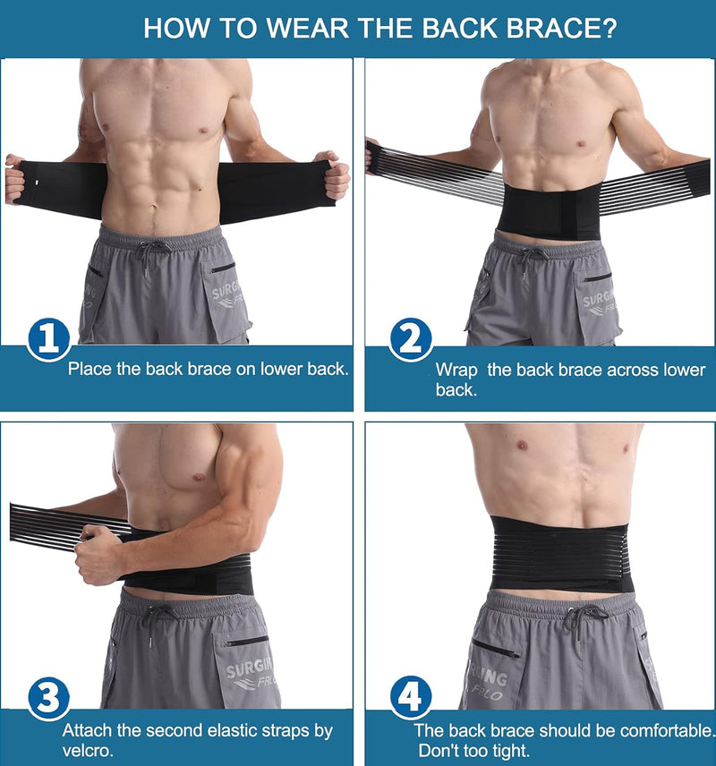 [Australia] - Back Brace by BraceUP for Men and Women - Breathable Waist Lumbar Lower Back Support Belt for Sciatica, Herniated Disc, Scoliosis Back Pain Relief, Heavy lifting, with Dual Adjustable Straps (L/XL) Large/X-Large (Pack of 1) 