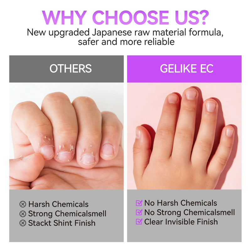 Gelike ec Stop Kids Nail Biting: Strong Extra Bitter Polish for Children | Safe Non Toxic Japanese Vegan Organic Formula to Stop Nail Biting & Thumb Sucking - Long Lasting Clear Treatment for girls
