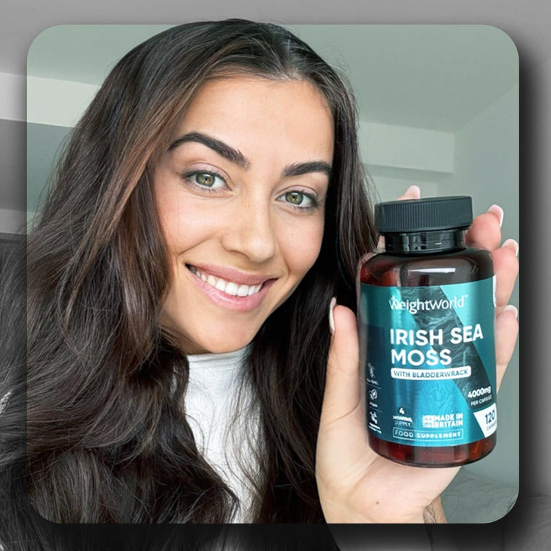 Irish Sea Moss 4000mg - 4 Months Supply - 120 Sea Moss Capsules - Added with 639mg of Bladderwrack - 1 Capsule a Day - Made in the UK - Non-GMO - Vegan & Magnesium Stearate-Free Supplement