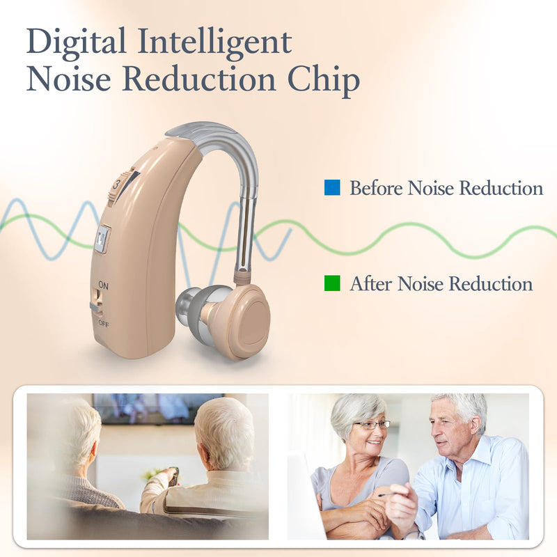 [Australia] - Delmicure 1303S Rechargeable Sound Device, Intelligent Noise Canceling, 2 Modes with Adjustable Volume Single-1303 Beige 