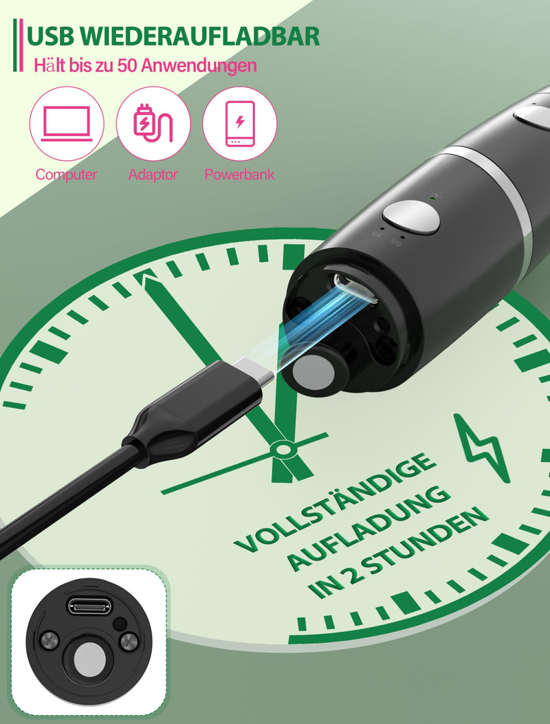 [Australia] - Insect bite healer, Stim-U-Dent mosquito bite heat pen 2 in 1 chemical-free rechargeable pen for quick relief from itching and swelling ebony 