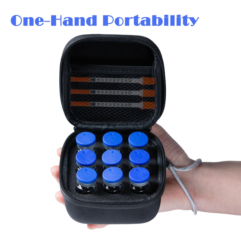 [Australia] - Insulin Fridge Holder Storage Case Insulin Vial Protector Holder Insulin Cooler Travel Case Organizer Fits Standard 10ml U-100 Vials,9-Slot,Black (9 Slots) 9 Slots 