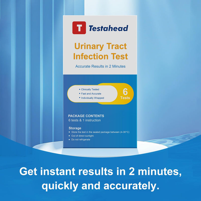 [Australia] - UTI Test Strips (6 Pack) | Detect Leukocytes, Nitrites & Blood in Urine | 99% Accurate Results in 2 Min | Discreet & Easy Home Use 