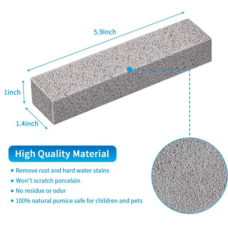 [Australia] - 4TH Pumice Stone for Toilet Bowl Cleaning,Remove Away Limescale Stain,Hard Water Rings,Calcium Buildup,Iron and Rust,Scouring Stick for Tile/Bath-tub/Kitchen/Grill/Household - 4 Pack 4P-Grey 