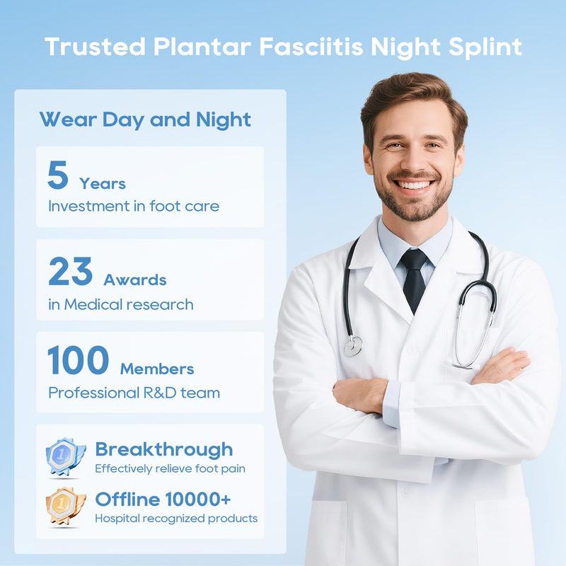 [Australia] - Plantar Fasciitis Night Splint Socks - Soft Plantar Fasciitis Relief Brace for Heel Spurs, Achilles Tendonitis & Foot Drop - Comfortable Sleep Foot Brace for Women and Men Black-S 