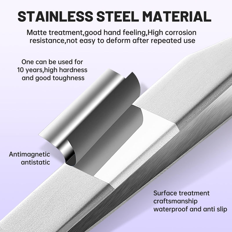 High Precision Lash Tweezers for Individual and Volume Eyelash Extensions Premium Stainless Steel Curved Fiber Tip Professional Isolation Tweezer A-08+06+03+01+02