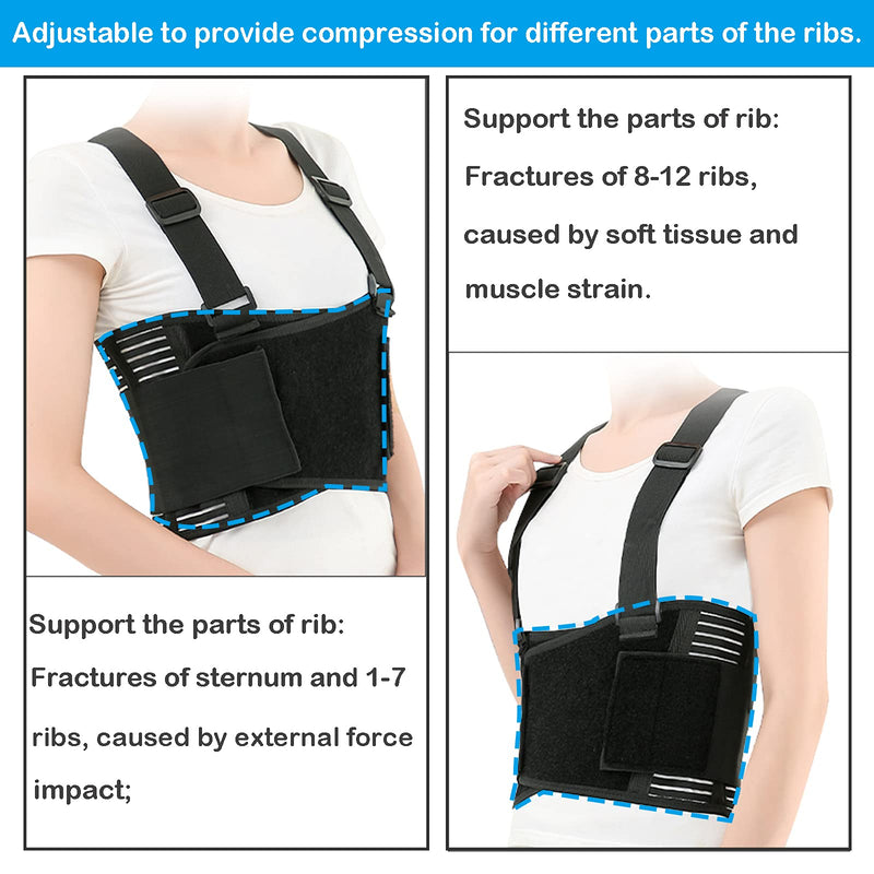 [Australia] - Rib Brace Chest Binder Belt for Men and Women, Breathable Rib Support Wrap for Cracked, Fractured or Dislocated Ribs Protection, Compression Rib Cage Brace for Bruised or Broken Ribs (X-Large) X-Large 