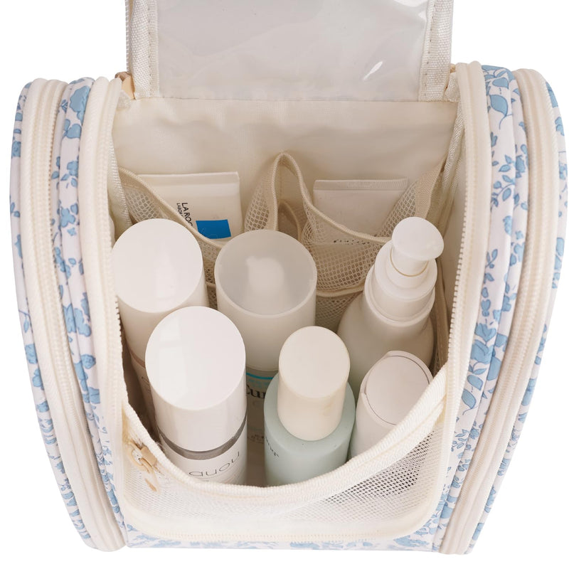 Narwey Small Hanging Travel Toiletry Bag with 6 Set Compression Packing Cubes