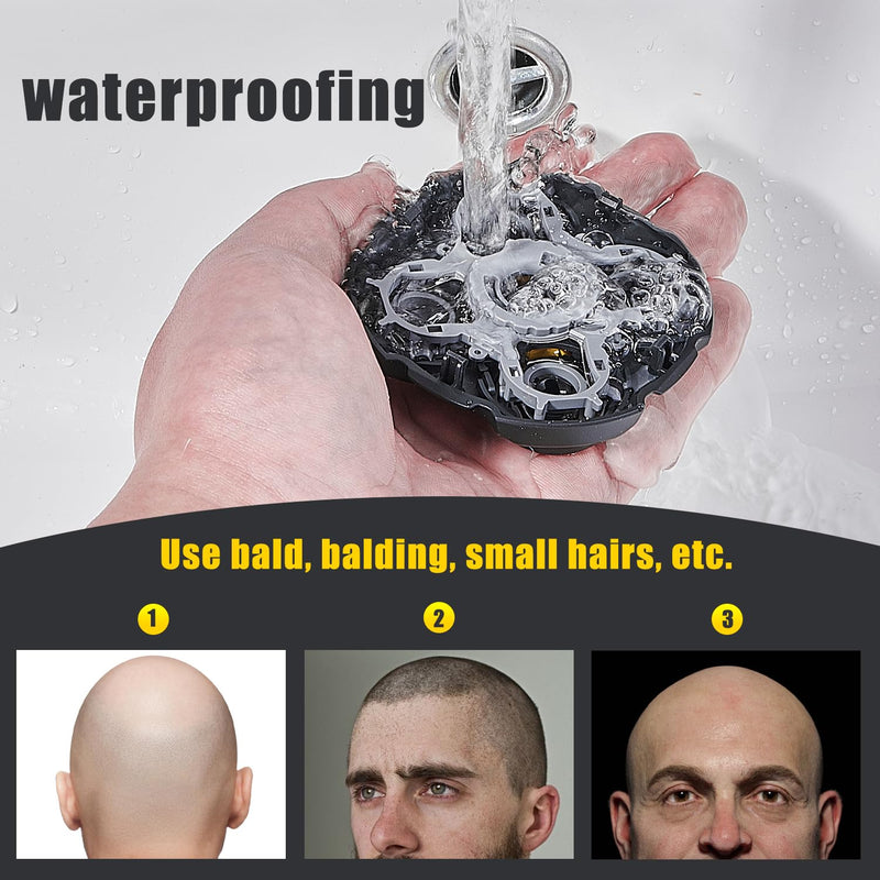 [Australia] - Shaver Replacement Heads Compatible with Microtouch Titanium Head Shaver, for Bald Men 3 Pack Silvery-3 