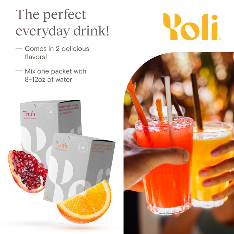 Yoli Truth Antioxidant and Immune Support, Citrus Flavor, 30 Packets Box | Antioxidant and immune blend with vitamin C, botanicals, superfruits, and minerals to support daily wellness and vitality. 4.7 Ounce (Pack of 1)