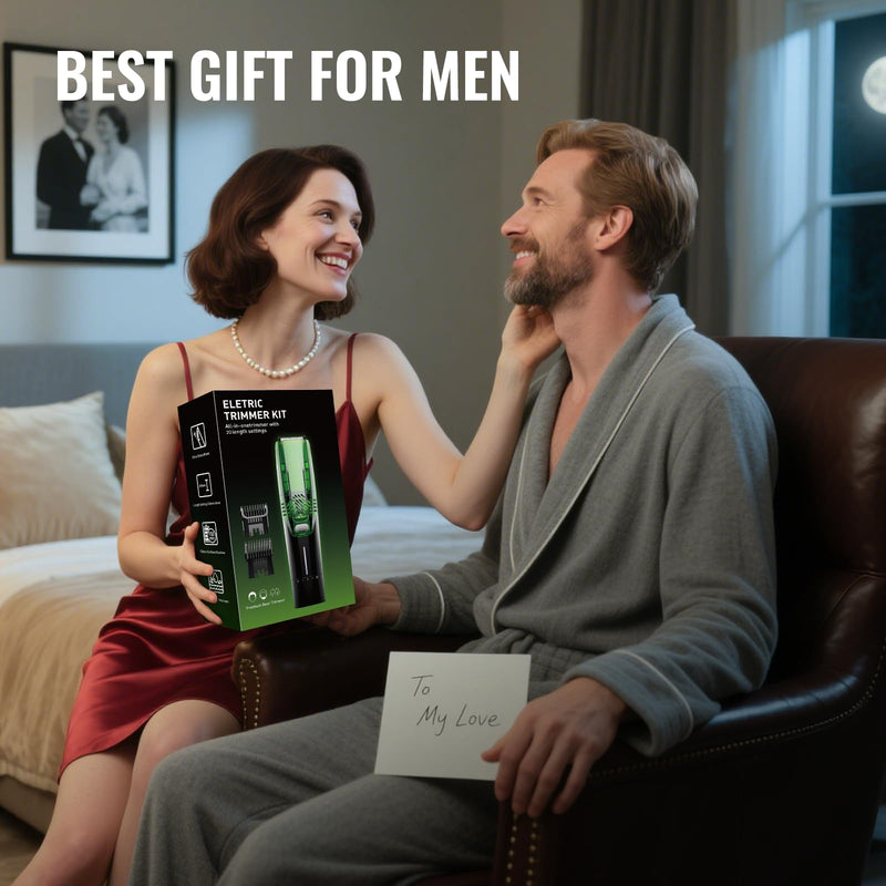 Premium Beard Trimmer for Men, Men's Vacuum Electric Shaver Kit, 20 Levels Adjustable, Wet/Dry Shaver, Upgraded Stainless Steel Ceramic Blade Heads for Precision Facial Hair, Birthday Gifts for Men