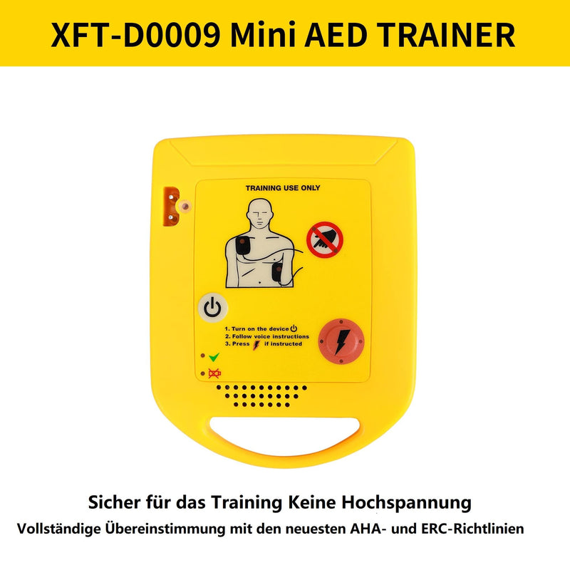 [Australia] - Mini AED trainer, AED training device German, XFT first aid training device for AED training, AED training device with CPR training device machine for defibrillator trainees beginners (XFT-D0009) 