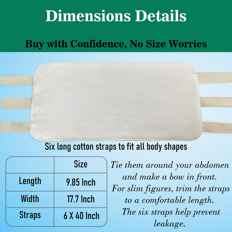 [Australia] - Castor Oil Pack Wrap with Organic Cotton Flannel, Reusable Castor Oil Pack for Liver Detox with Six Adjustable Straps, Less-Mess Raw White 