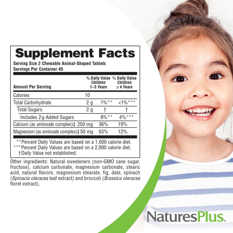 [Australia] - NaturesPlus Animal Parade Calcium, Vanilla Sundae Flavor - 90 Animal-Shaped Chewable Tablets - Promotes Healthy Bones - Vegan, Gluten Free - 90 Total Servings 1 