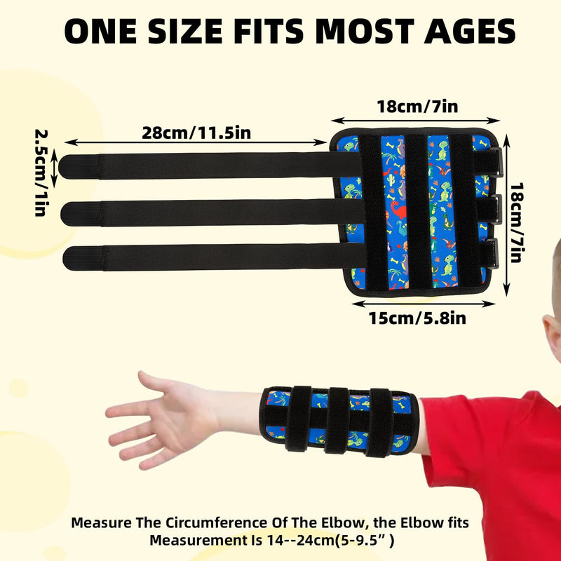 [Australia] - 2 Pcs Thumb Sucking Deterrent, Dinosaur Elbow Thumb Guard for Thumb Sucking, Nail Biting Treatment for Kids Prevention Anti Nose Picking for Boys Girls Finger Sucking Prevention Blue 
