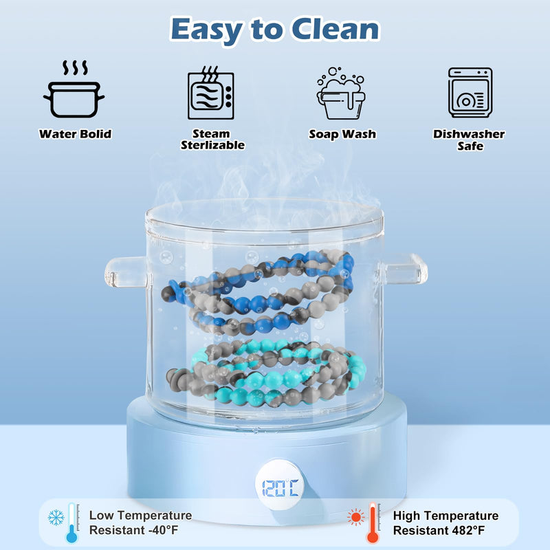 [Australia] - Chew Necklaces for Sensory Kids and Adults, Chewy Necklace Sensory Toys for Nail Biting, Silicone Necklace for Autism, ADHD, SPD, Fidget Oral Chew Toys for Boys and Girls Tie-dye Blue Green 