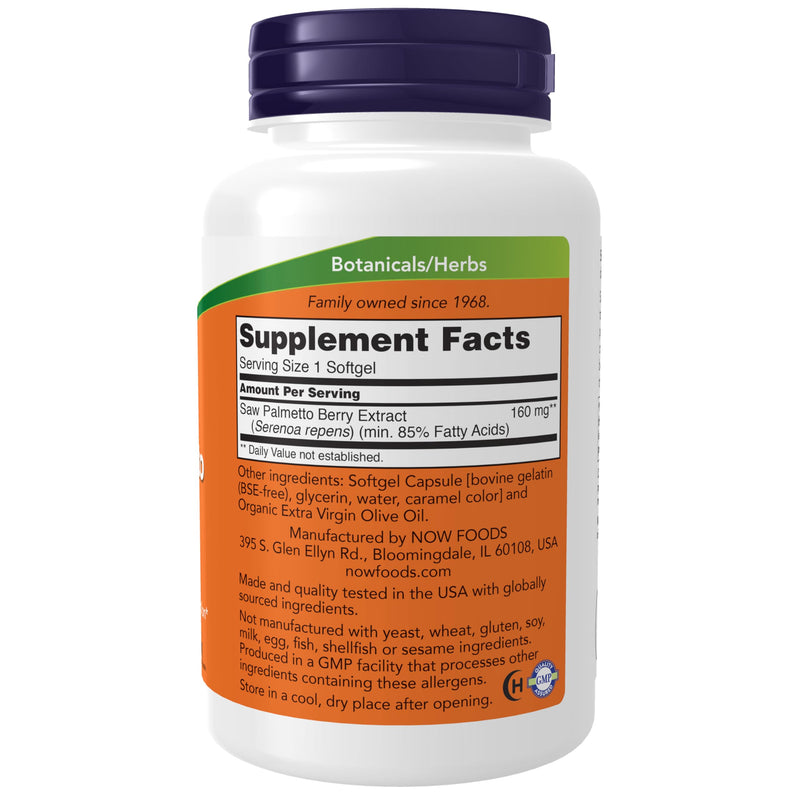 [Australia] - NOW Foods Supplements, Saw Palmetto Extract (Serenoa repens) 160 mg, Men's Health*, 240 Softgels 240 Count (Pack of 1) 