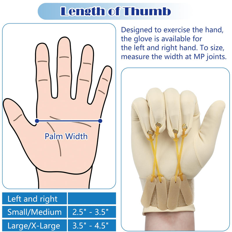 [Australia] - Panitay 2 Pair Traction Exercise Glove Hand Finger Strengthening Thumb Flexion Physical Therapy Glove for Increasing Strength Brown X/ XL 