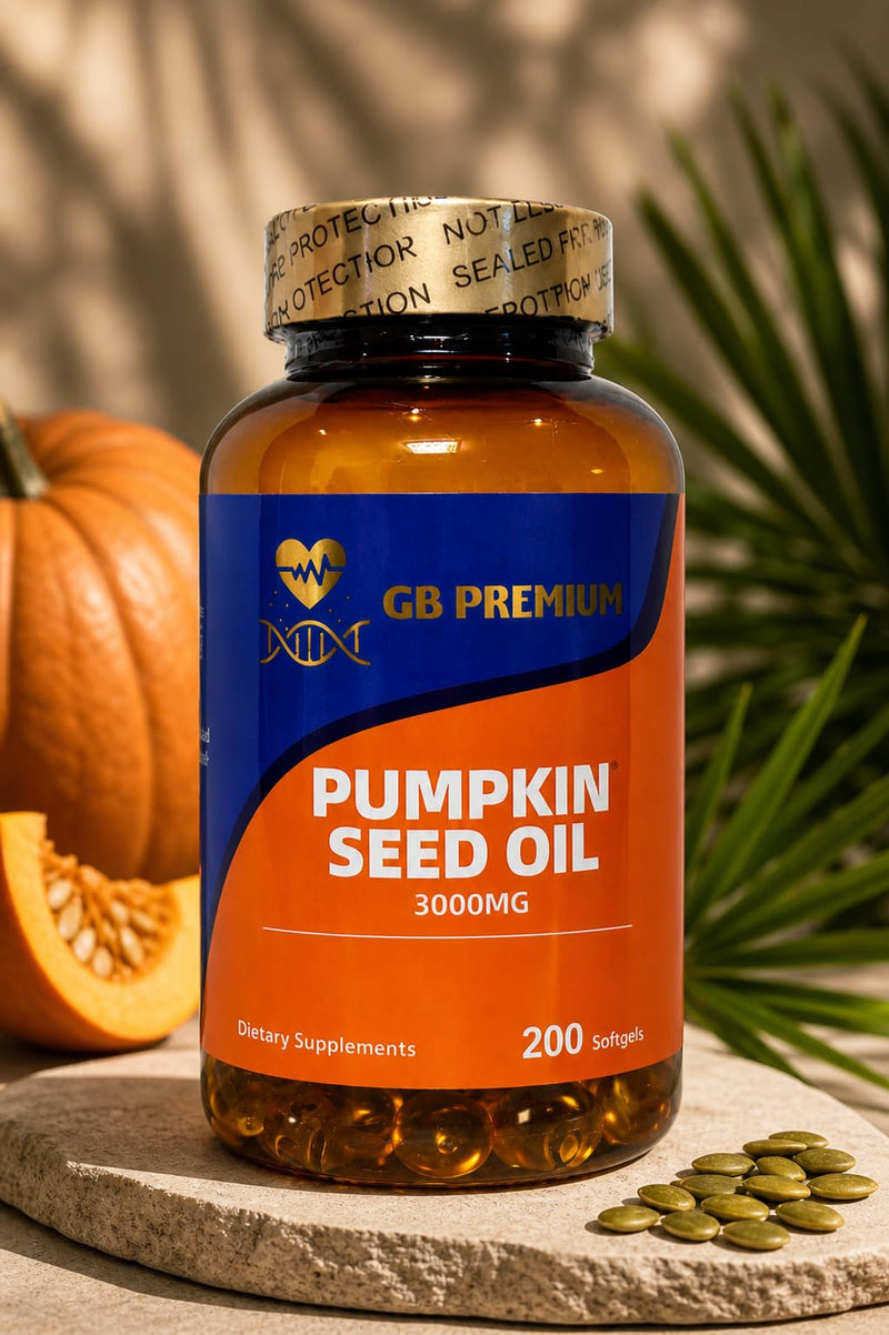 Pumpkin Seed Oil 3000mg, Cold Pressed Pumpkin Seed Oil Softgels, Omega 6 & 9 with Linoleic and Oleic Acid, Dietary Supplement, 200 Softgels