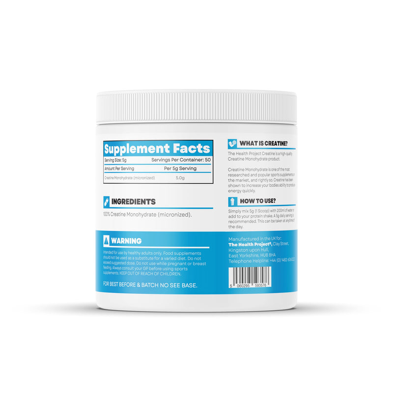 Ultimate Creatine Monohydrate | 5 Grams Serving | Increase Strength | Boost Performance | 50 Servings | 250g Unflavoured