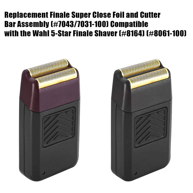 Professional 5 Star Series Finale Shaver Replacement Foil and Cutter Bar Assembly Compatible with wahl Foil Heads 7031-100/7043-100,Fit for #8061 8164 Shaver (Black 3 Pack) Black 3 Pack