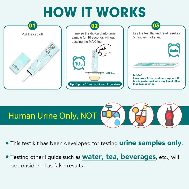 Easy@Home 10 Pack Marijuana Drug Test Kit - Urine THC Test for Home Use | THC Urine Tests (Cannabinoids Test) for Home Use, THC Detox Testing Kits 50ng/mL, Drug Testing Kit Track THC #EDTH-114
