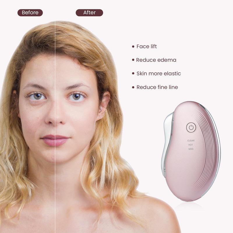 IeBilif Heat Electric Gua Sha Tool, Face Massager 4-in-1 Multiple Function Gua Sha Electric Massager for The Face and Neck