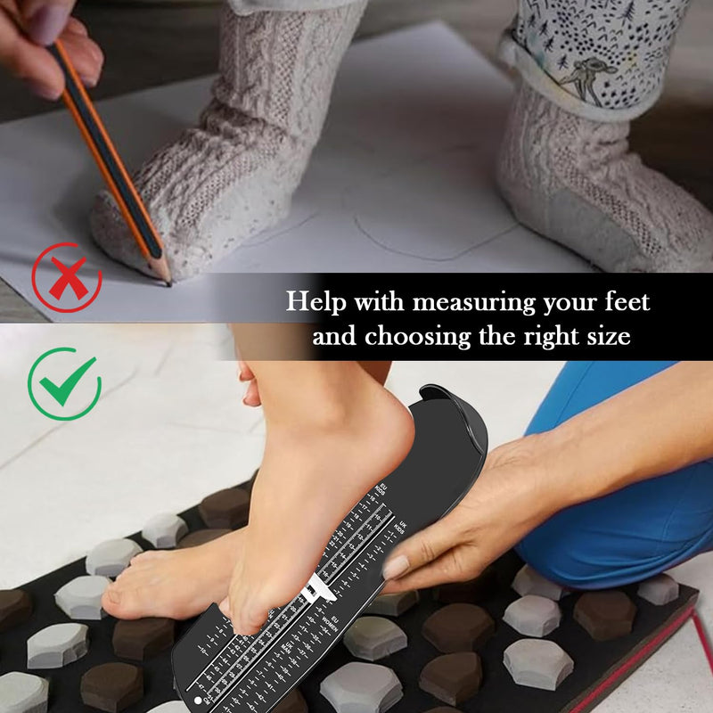 [Australia] - XOKL Children's Foot Measurer, Adult Foot Measurement, Baby Foot Measurement, Children's Shoe Measurement, Shoe Size Measurement, Shoe Try-On Devices, Family Foot Measurement Device for Children, Adults, UK and EU Size (Black) Black 