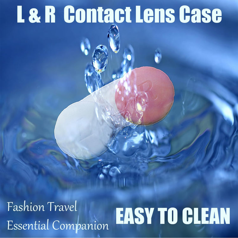 [Australia] - 4 Pack Contact lens case Bulk Contact Lens Soak Storage Box Holder Container(Pink) Pink 4 