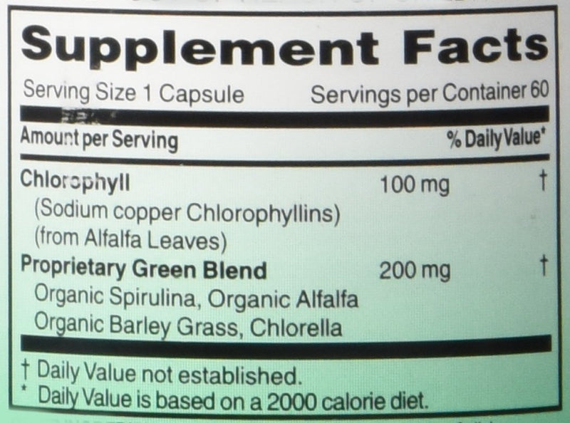[Australia] - WORLD ORGANIC Chlorophyll 100 mg 60 Capsules, 0.02 Pound 