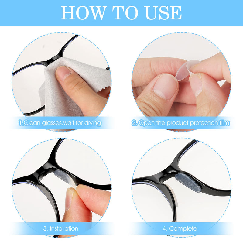[Australia] - Qianyu 24 Pairs of Non-Slip Glasses Pads Self-Adhesive Glasses Nose Pads Soft Silicone Glasses Pads Nose Thin Glasses Nose Pad for Full Format Sunglasses Glasses Accessories Summer Men Women Transparent 